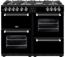 BELLING Kensington 100DFT Dual Fuel Range Cooker - Black & Chrome